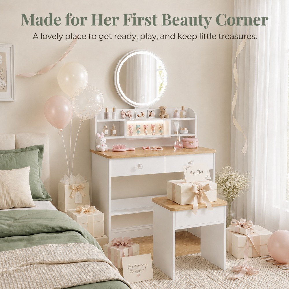 Beauty Makeup Vanity Set - Hadiah Sempurna untuknya, Set Meja Rias