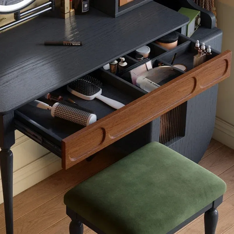 Meja Rias Organizer Hitam deng - Beauty Makeup Vanity Set ulasan dan harga