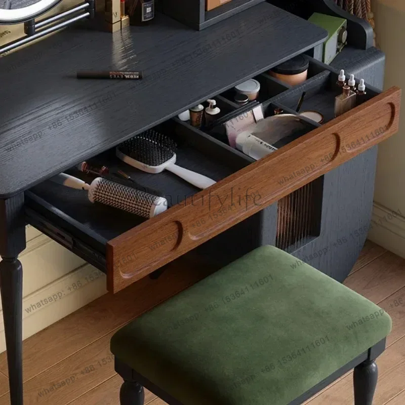 Meja Rias Hitam LJY Organizer  - Beauty Makeup Vanity Set ulasan dan harga