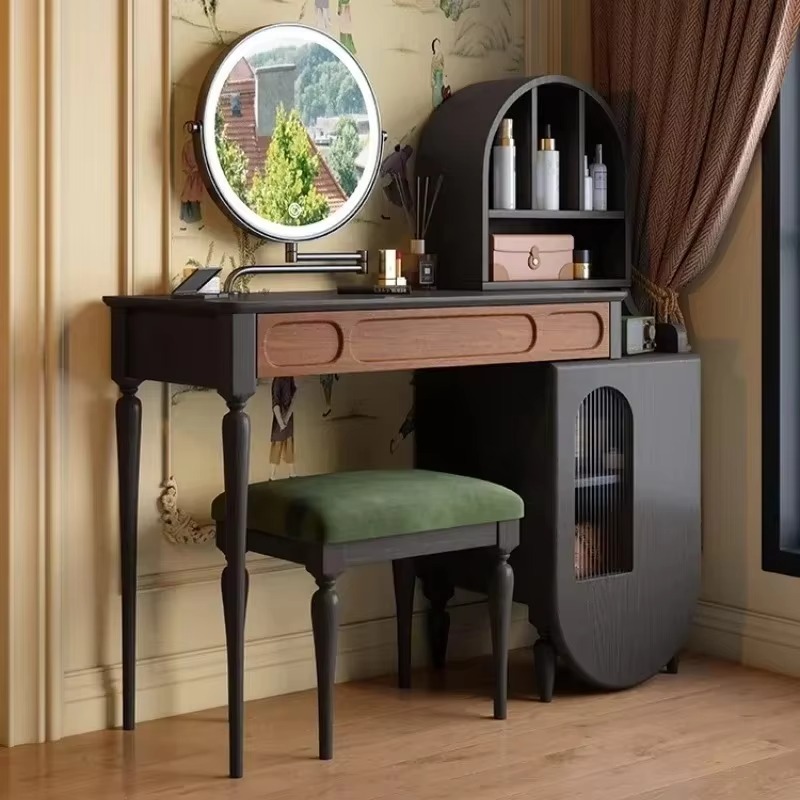 Meja Rias Hitam Italia dengan  - Beauty Makeup Vanity Set ulasan dan harga
